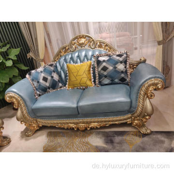 Geschnitztes klassisches italienisches Luxus-Wohnzimmer-Sofa-Set